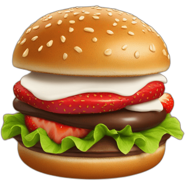 a sweet chocolate and strawberry burger emoji