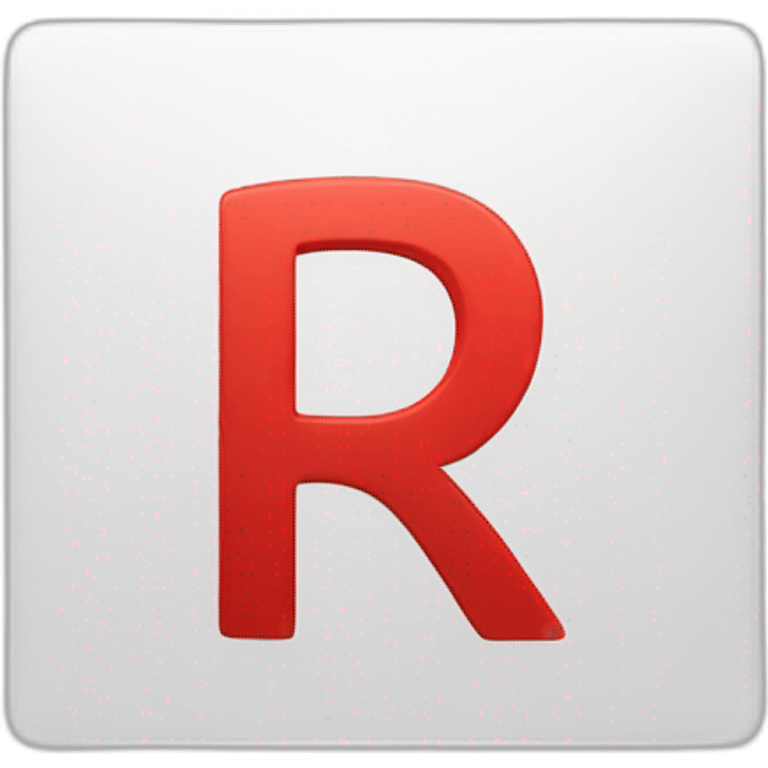 Capital letter R white colour in red colour square  emoji