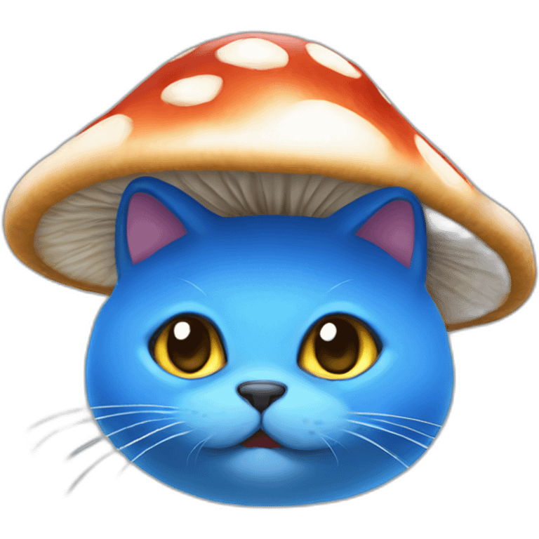 Blue cat mushroom hat emoji