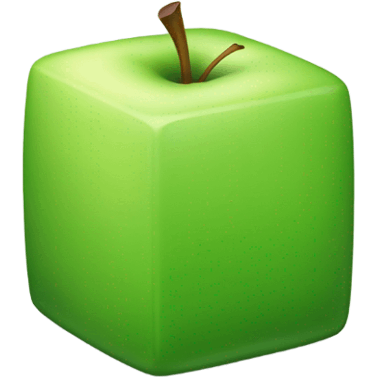 plain green Cube shaped Apple emoji