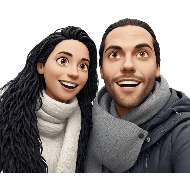 smiling couple at amusement park emoji