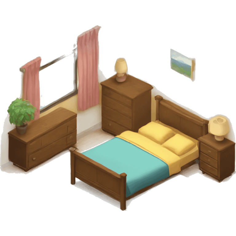 isometric bedroom emoji