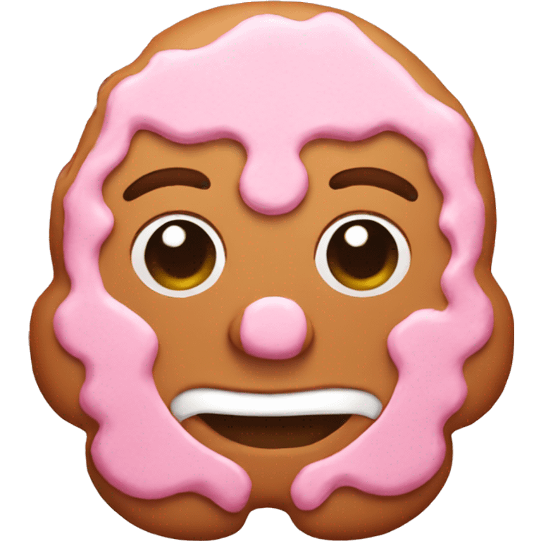 Pink gingerbread emoji