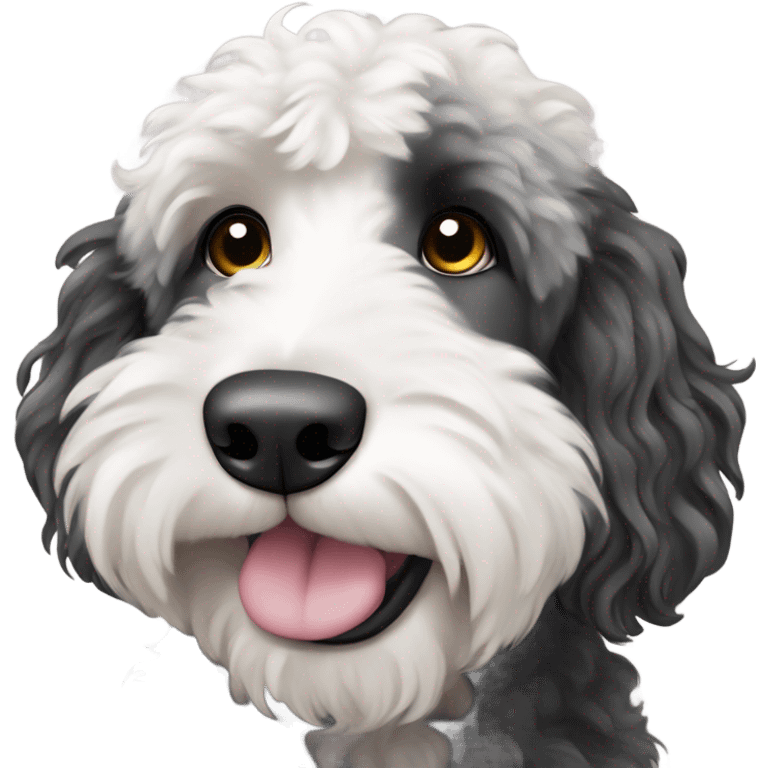 merle black Sheepadoodle  emoji