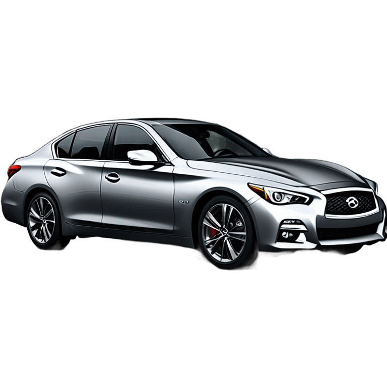 Infiniti Q50 2015 Grey next to a BMW M340I emoji