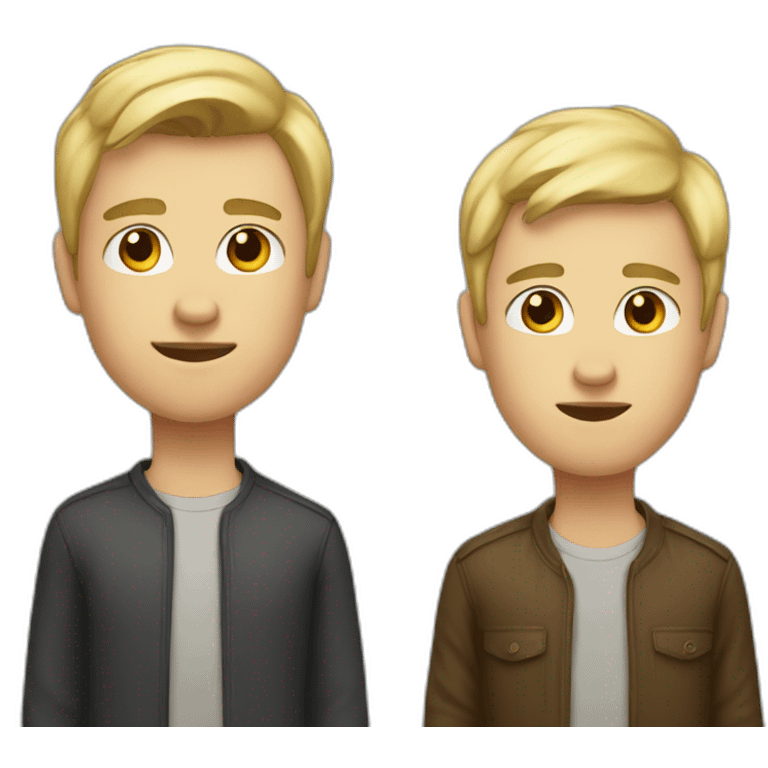 Two brothers one dark hair and one with blonde hair emoji