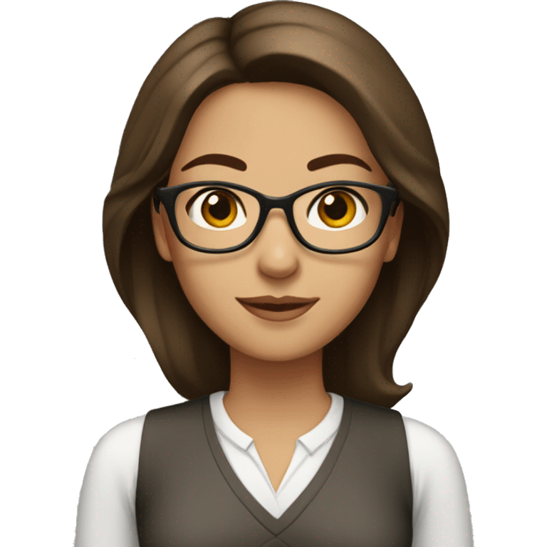 woman teacher brown hair brown eyes olive skin emoji