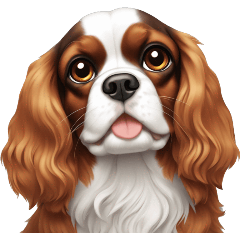 Tricolor cavalier King Charles spaniel emoji