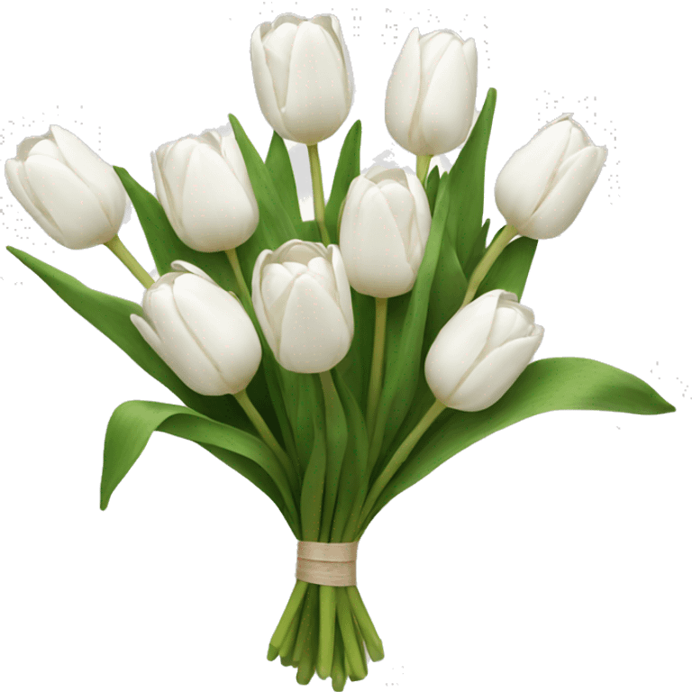 white tulip bouquet  emoji