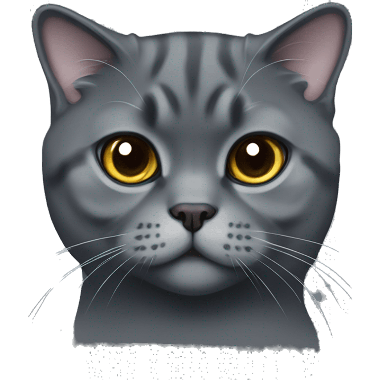 Dark grey scottish fold cat  emoji