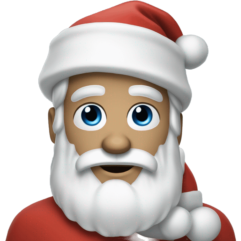 santa claus with very blue eyes and white beard rolling his eyes emoji