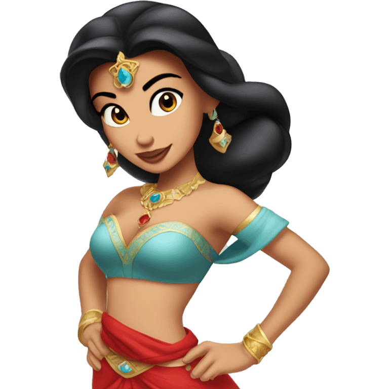 Princess jasmine from alladin wearing red hot outfit  emoji