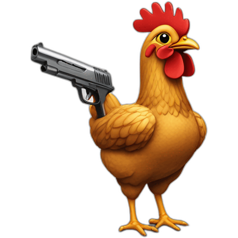 Poulet avec pistolet emoji