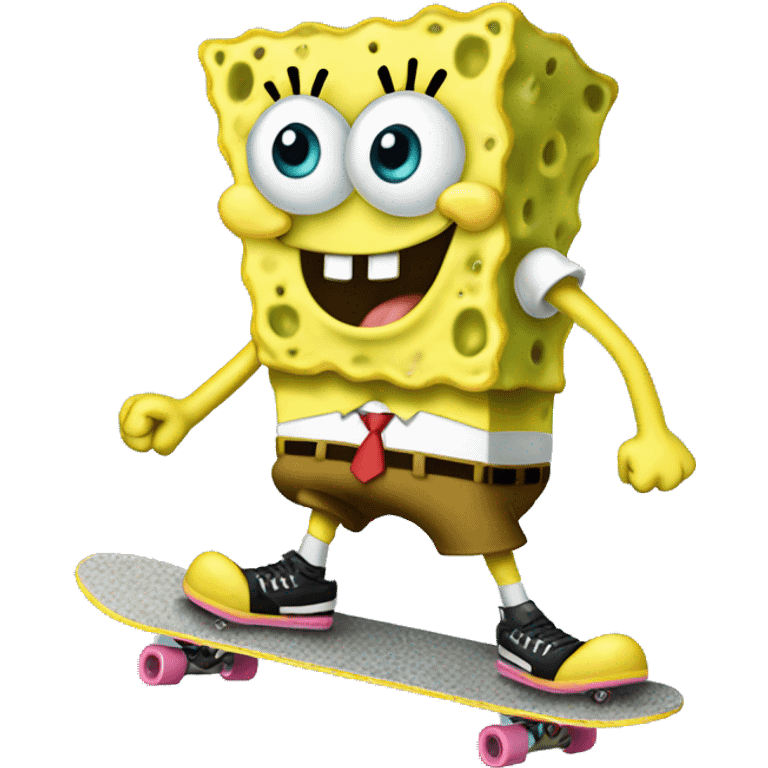 spongebob skateboarding emoji