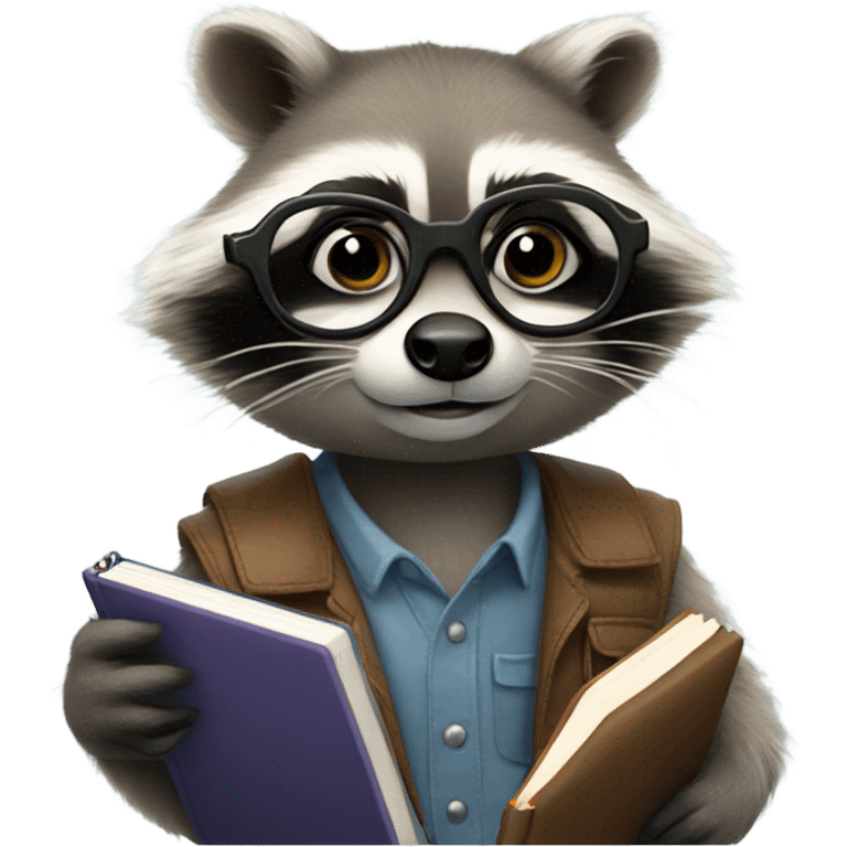 genius raccoon emoji