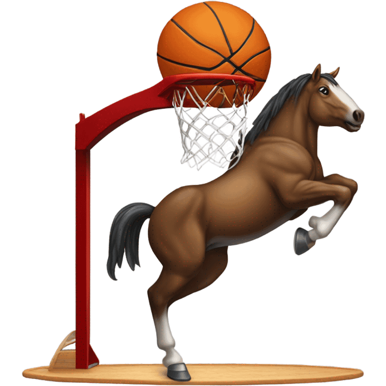 Horse dunking a basketball  emoji