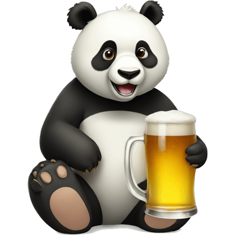 Panda with beer  emoji