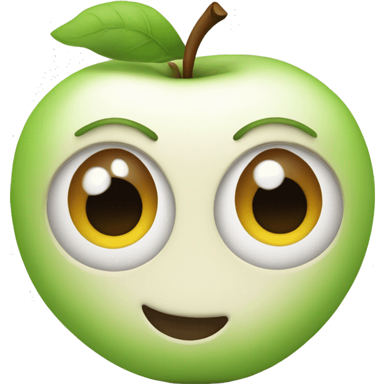 Apple with cute eyes emoji