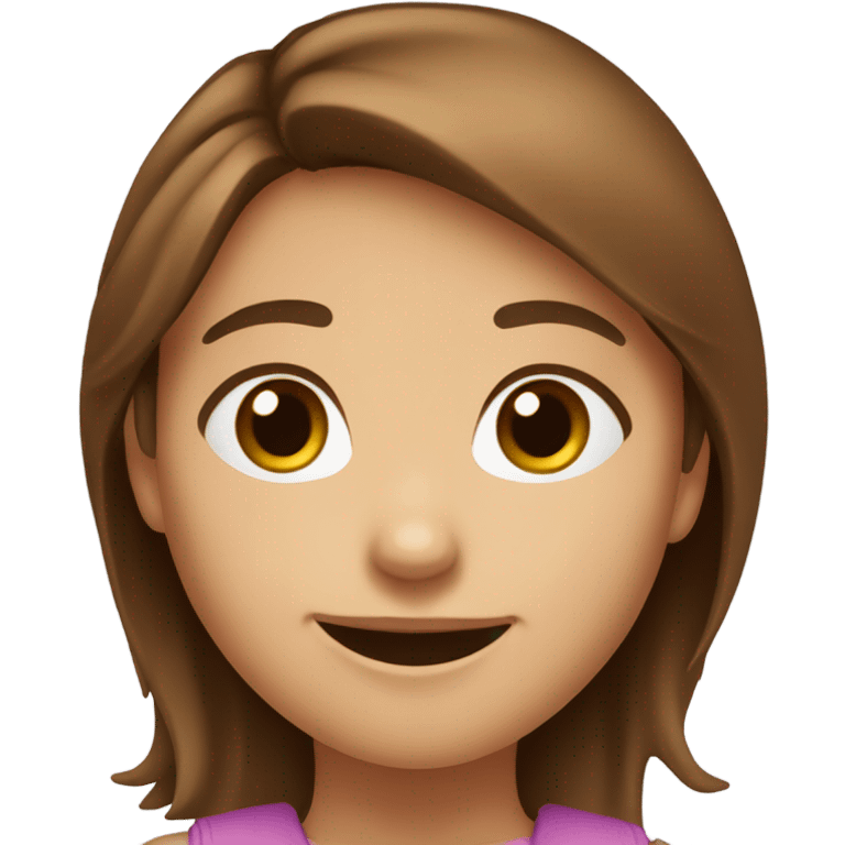 generate a emoji of a cute girl with brown hair and brown eyes, she is an adolescence girl, and is really cute emoji