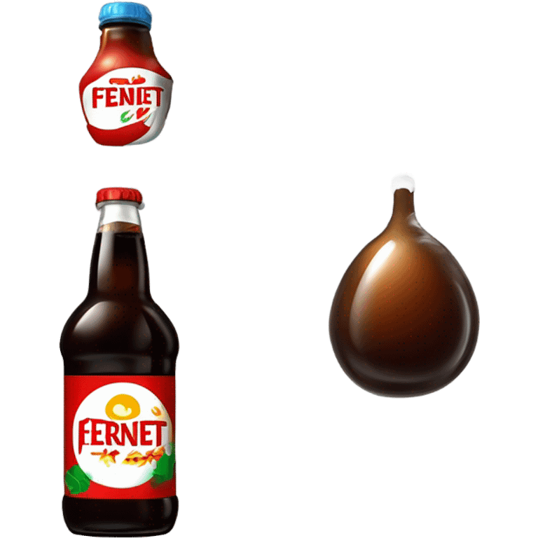 Fernet con coca en media botella de plástico cortar  emoji