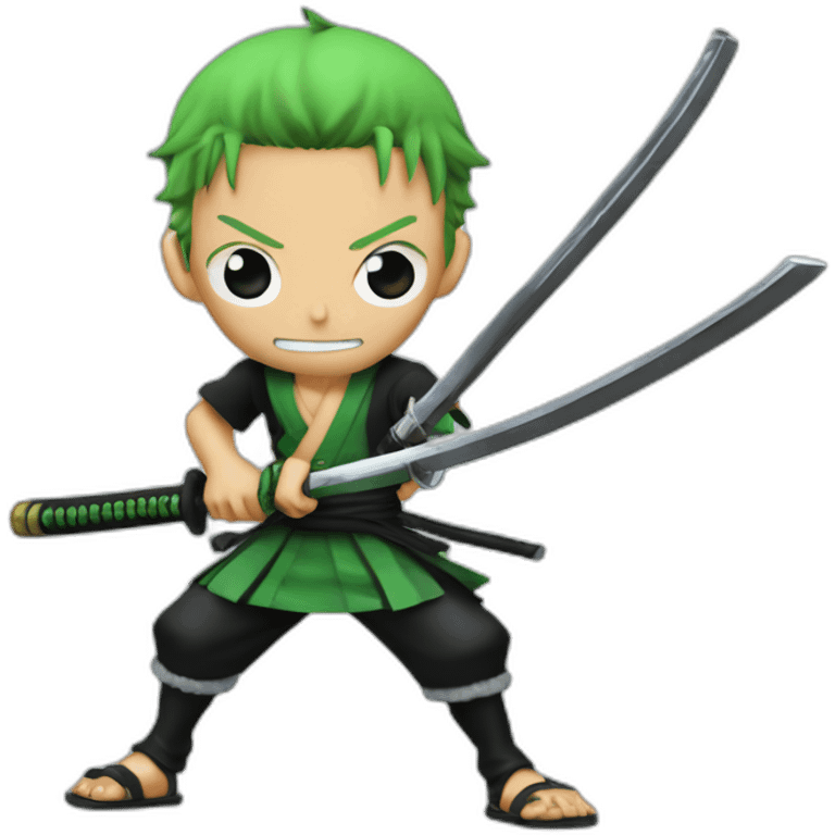 zoro from one piece with his 3 katana emoji