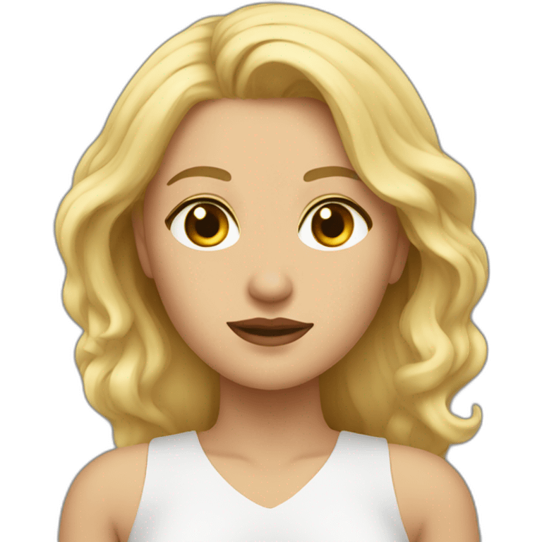 Mujer rubia melena corta emoji