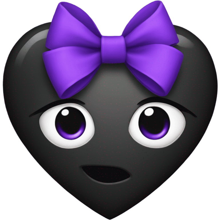 Black heart with purple bow emoji