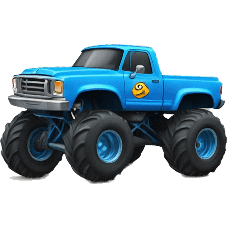 big wheels blue Monster truck happy  emoji