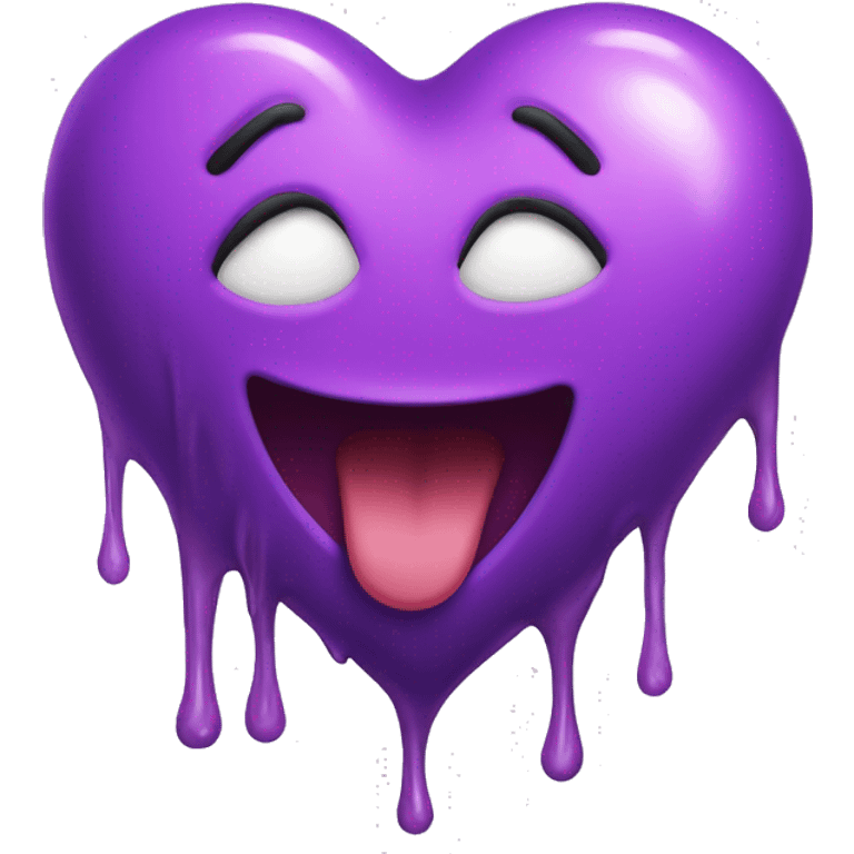 Purple melting heart emoji