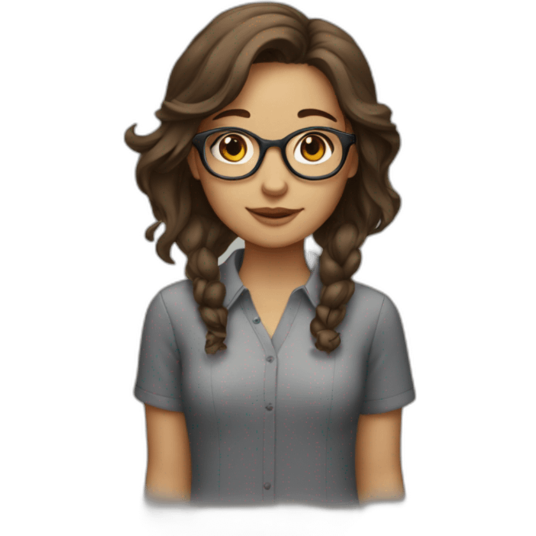 girl with clear glasses and brown hair emoji