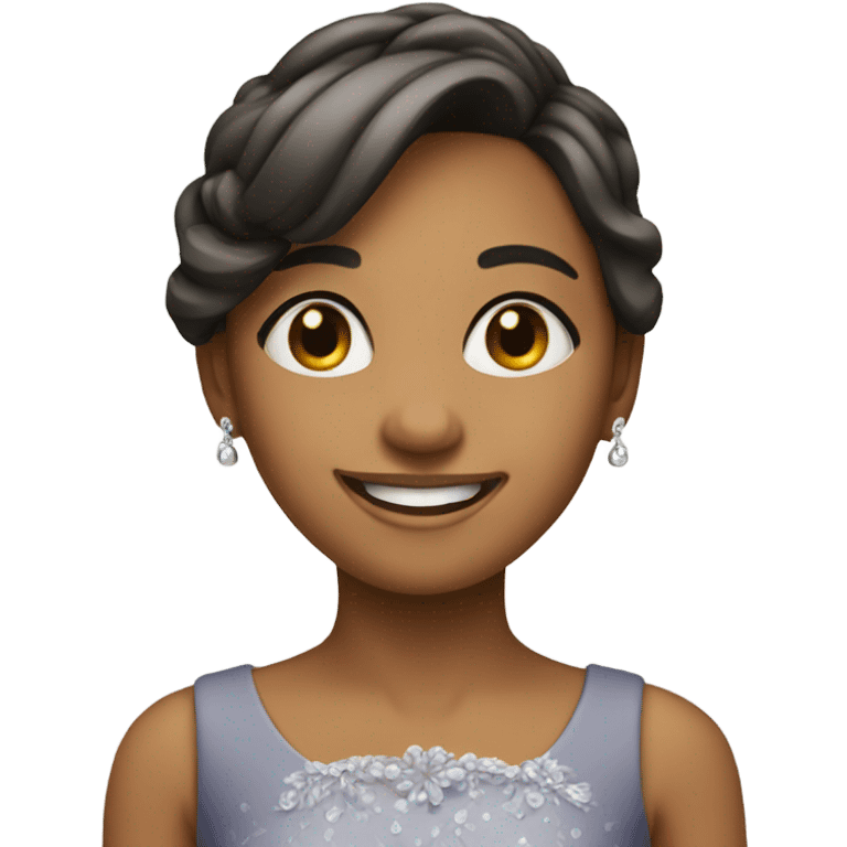 smiling girl elegant dress emoji