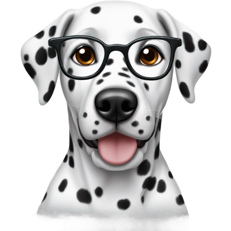 Dalmatian wearing glasses emoji