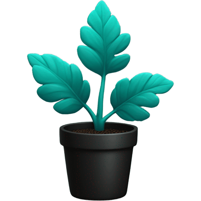 teal plant in black pot emoji