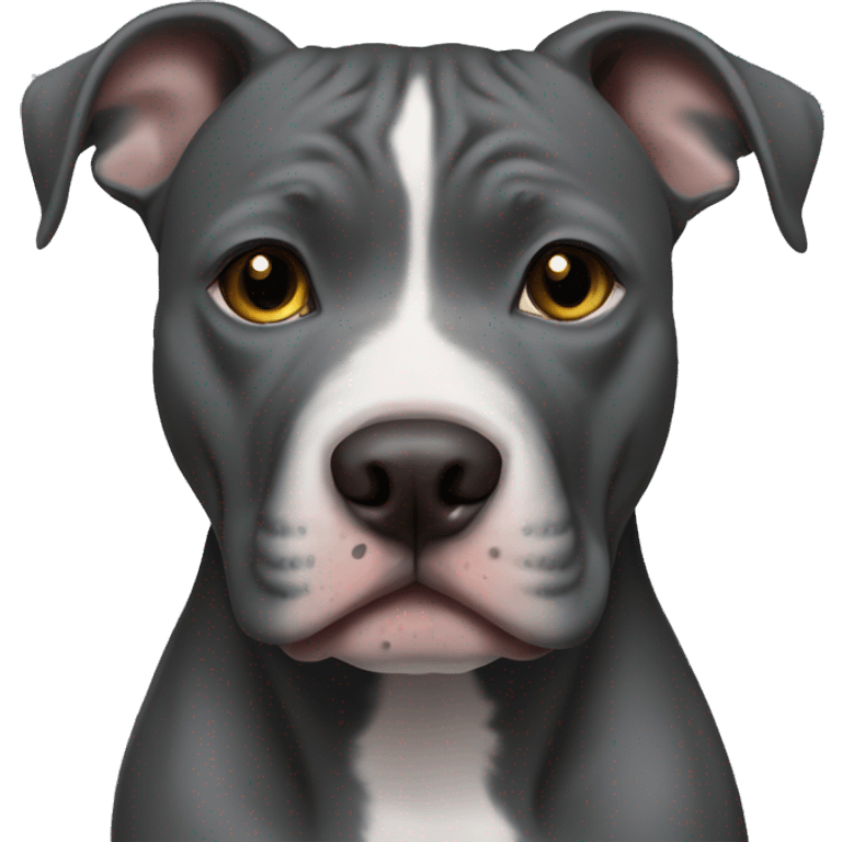 all dark grey pitbull no white with hazel eyes girl grey nose emoji