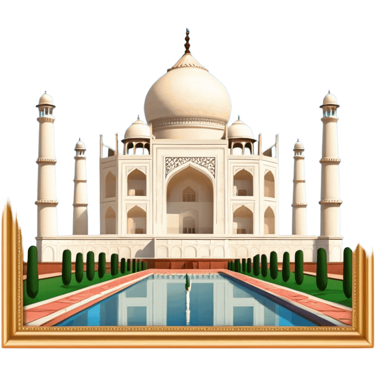 Taj Mahal surrounded by text brackets  emoji