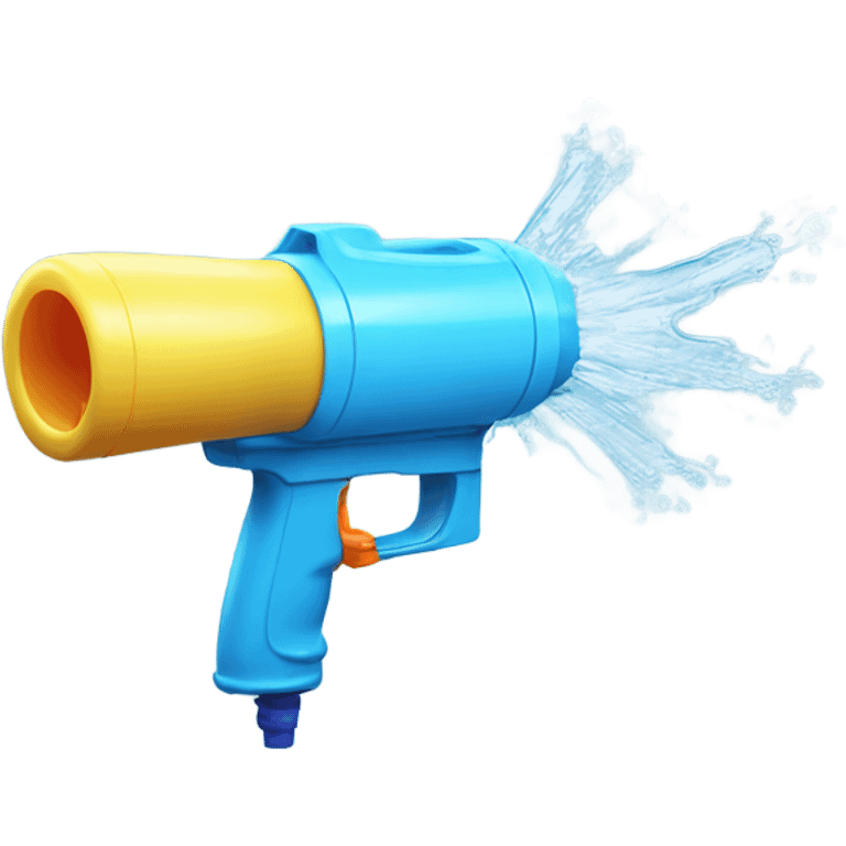 Spraying water gun at self emoji