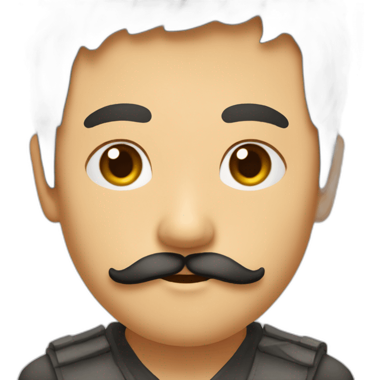 Asiatique brun avec petite moustache  emoji