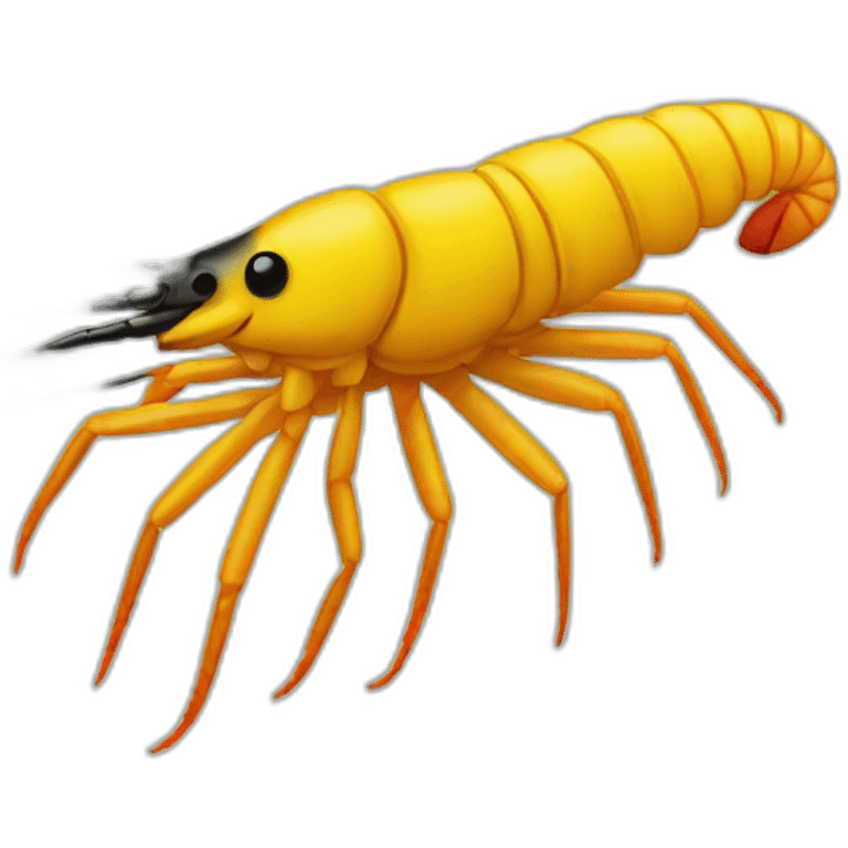 Yellow and black prawn  emoji