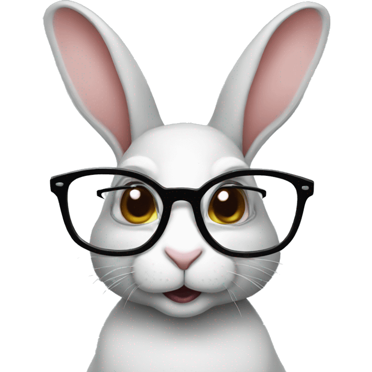 Rabbit with glasses emoji