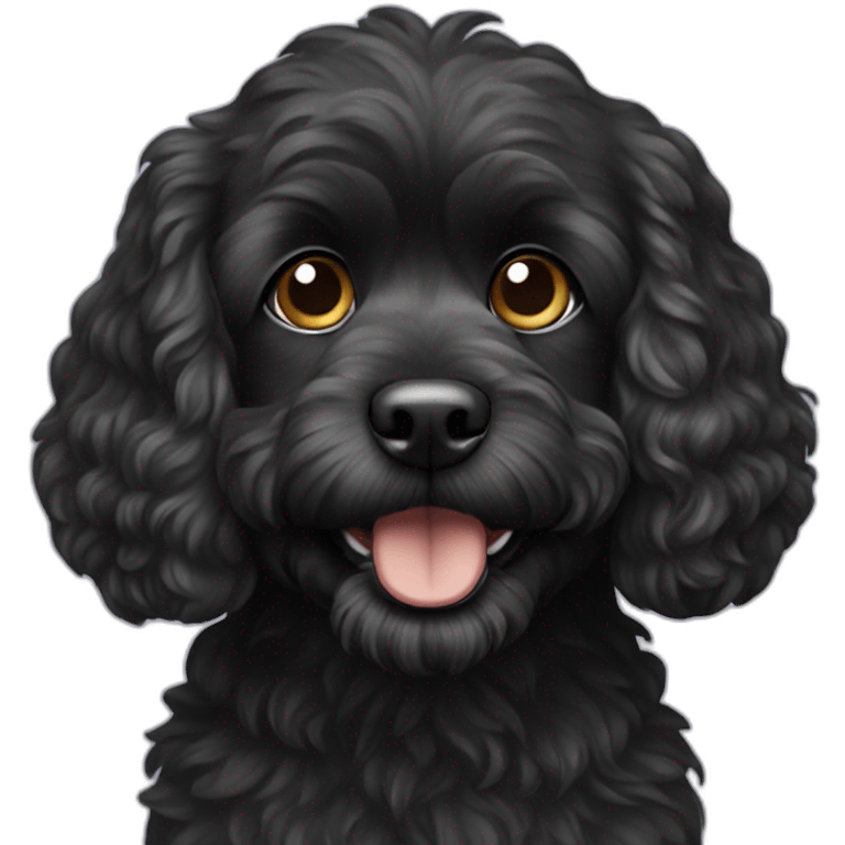 black Cavapoo dog emoji