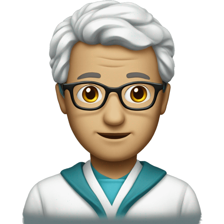 A brain doctor with glasses and a robe emoji