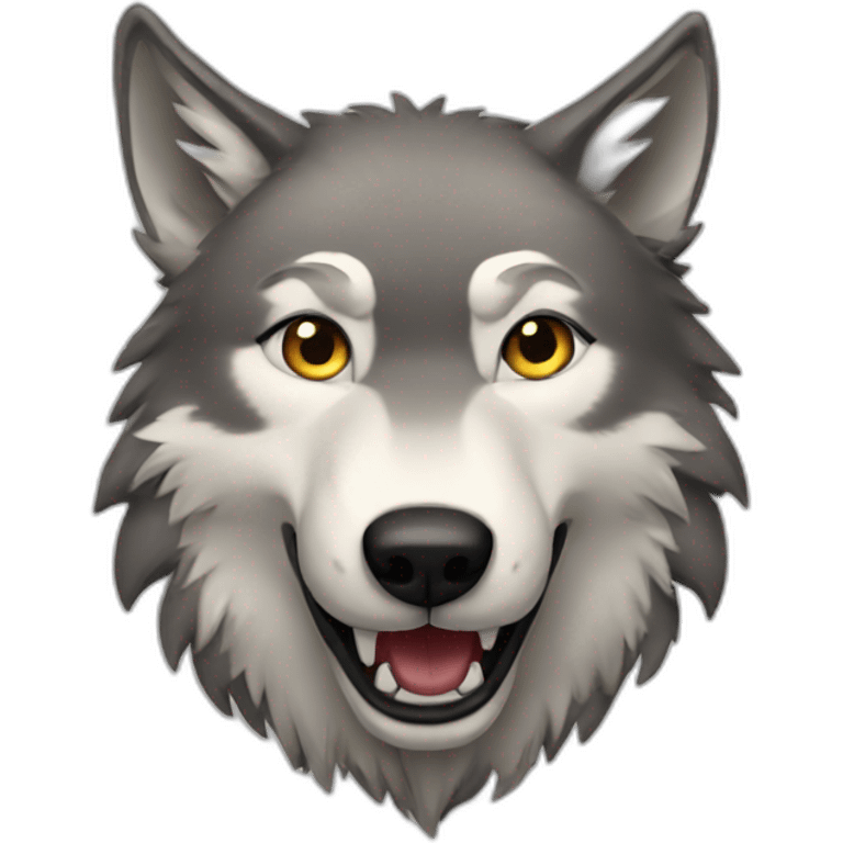 wolf happy emoji