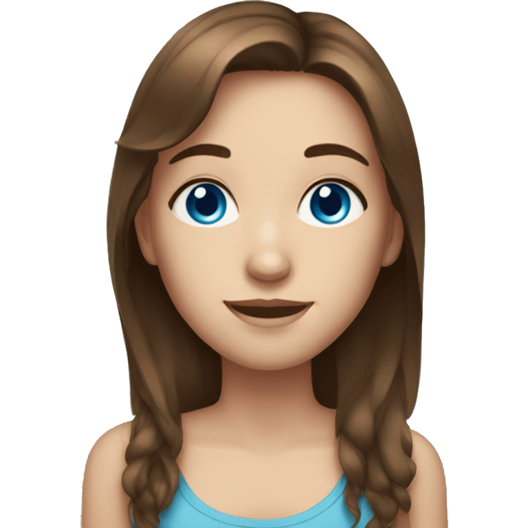 Girl with brown hair blue eyes and freckles emoji