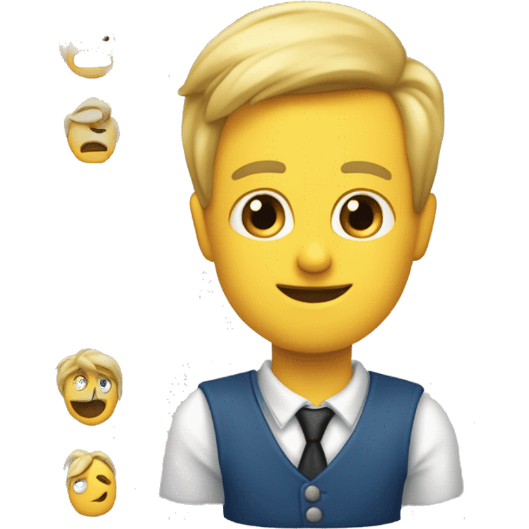 Emojis m’ettant un bras lver vers le menton et l’autre au niveau du front emoji