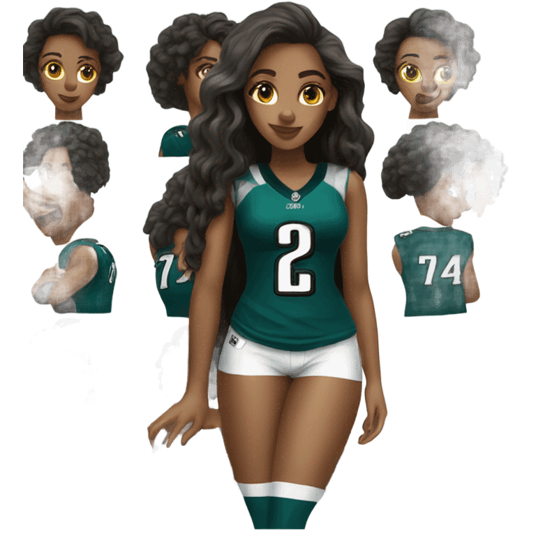 Hot girl wearing an eagles jersey emoji