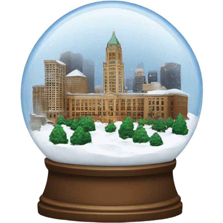 Snow globe with Milwaukee city in middle emoji