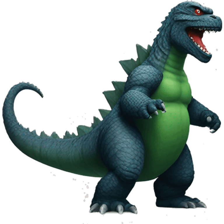 Godzilla standing between number 11 emoji