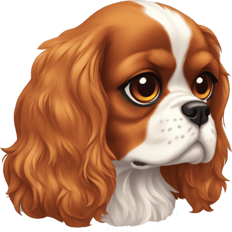 cavalier King Charles spaniel sad emoji