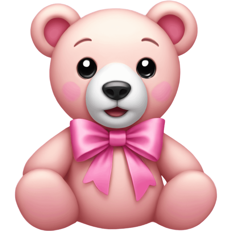 Pink bear wearing a pink bow emoji