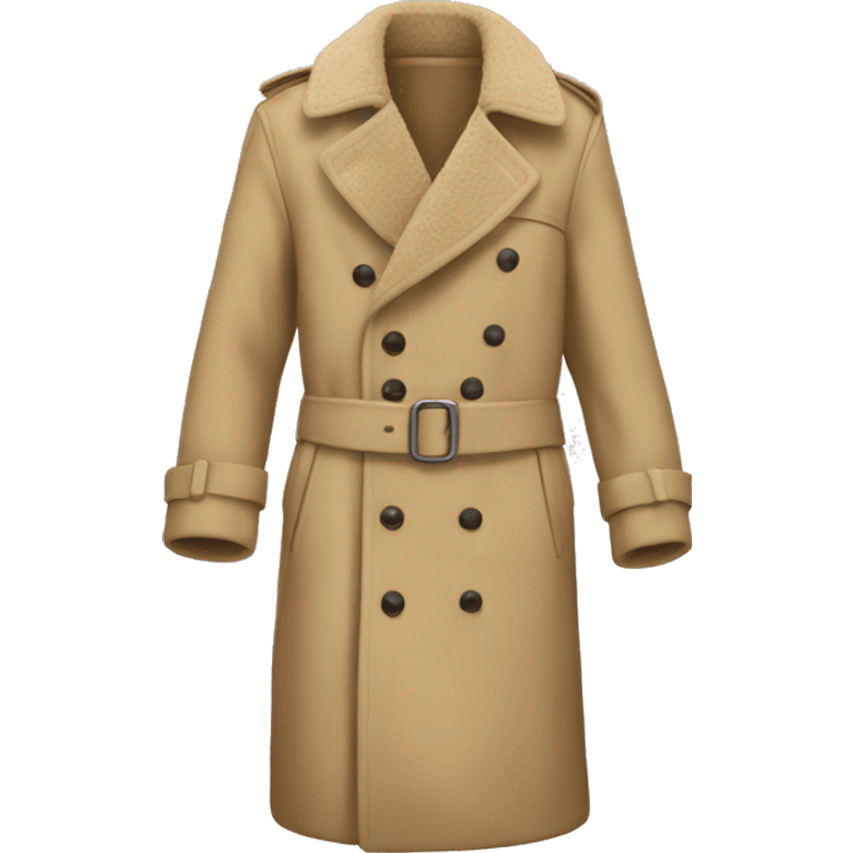 beige sherpa trench coat no person emoji